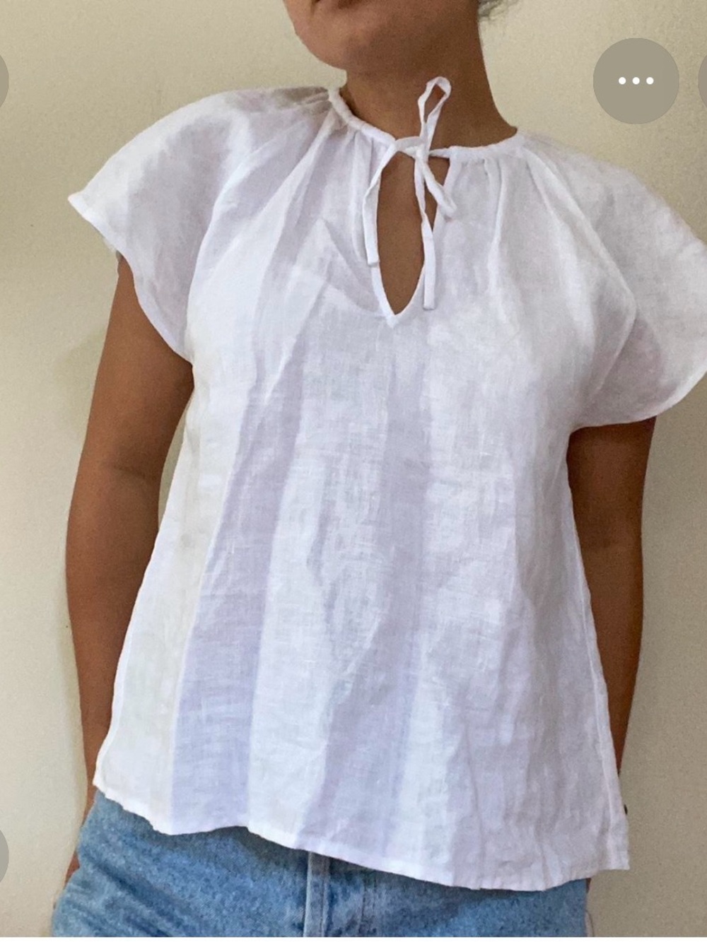Aritzia Wilfred 100% linen fairest blouse size small white